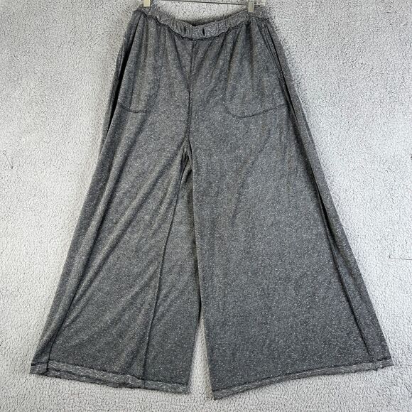 Free People Pants Womens S Gray High Rise Make It Maxi Wide Leg Palazzo Pull On